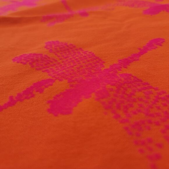 Leigh & Luca Scarf Orange/ Pink Flocked Scarf - Picture 9 of 14